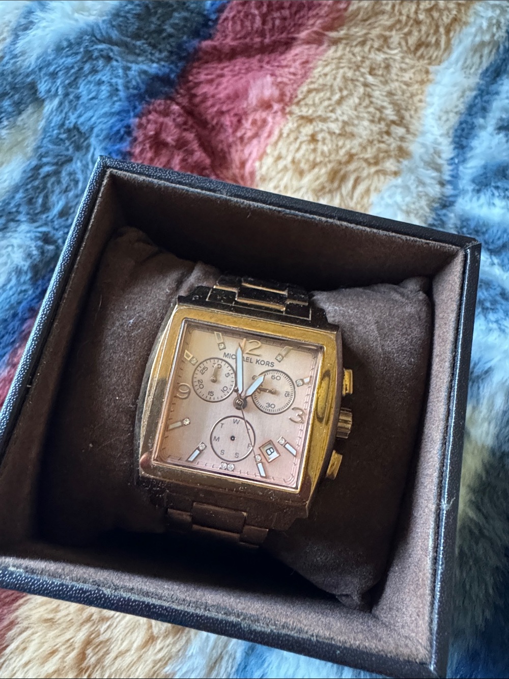 Women’s Rose-gold Michael Kors square-faced watch